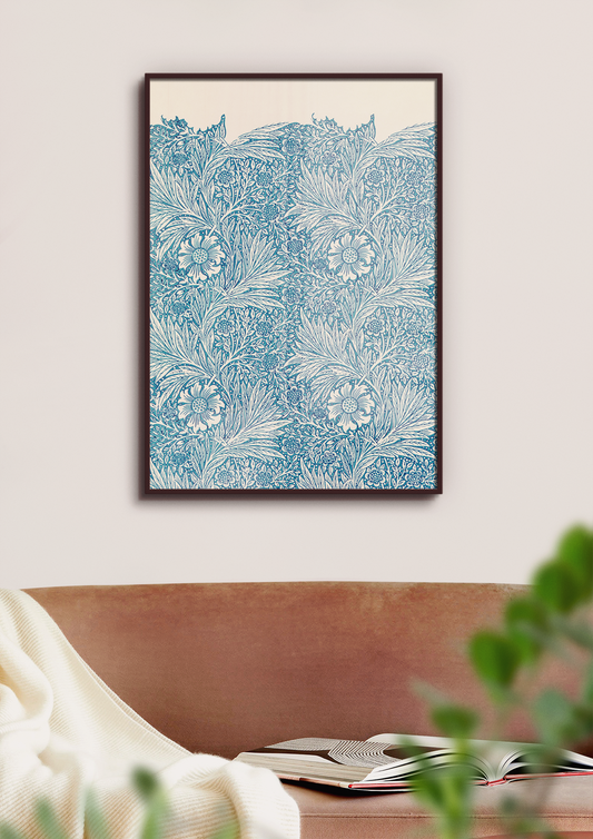 William Morris - Blue Marigold Fine Art Print