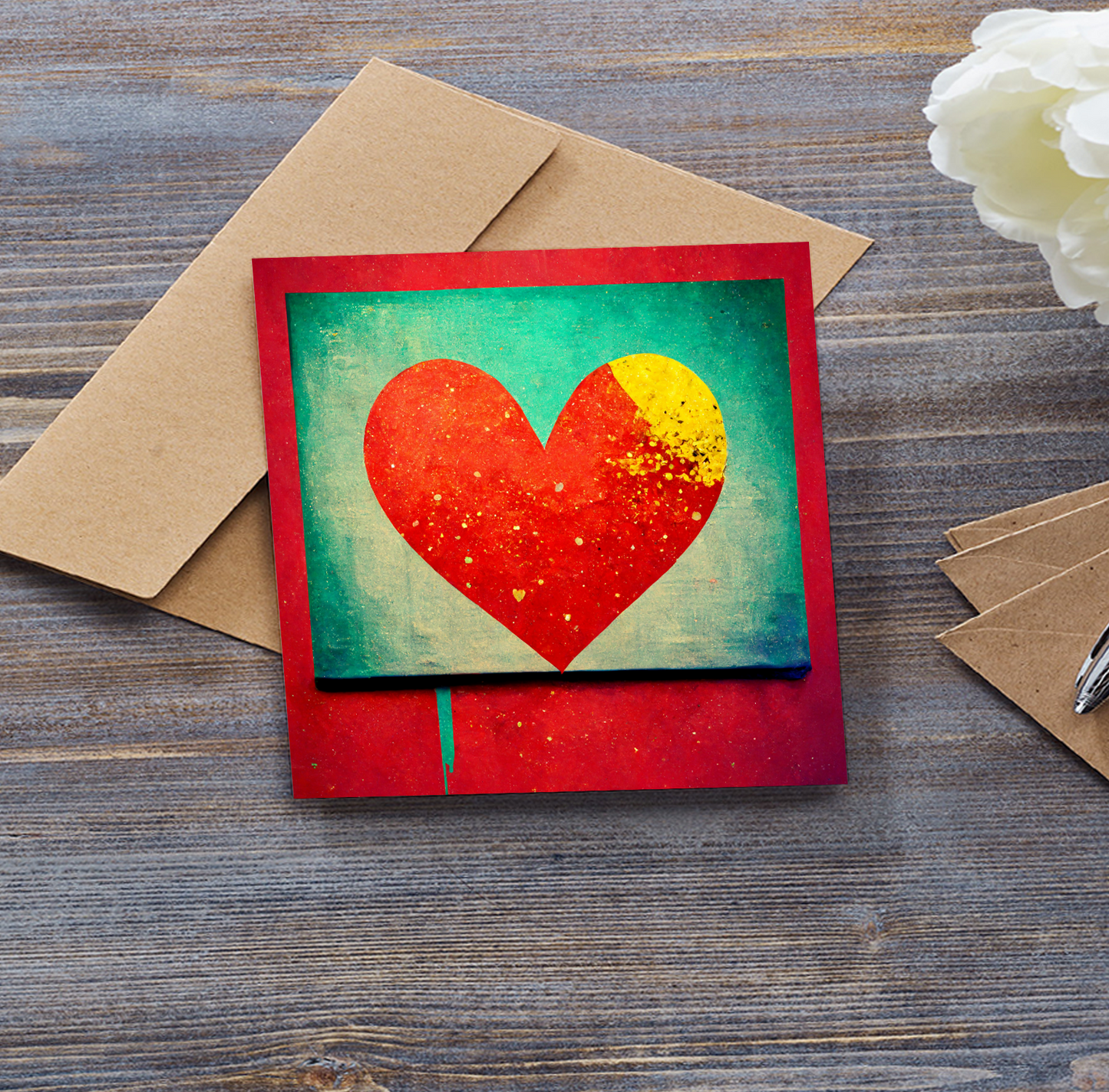 Love Kissed Painting Greeting Card