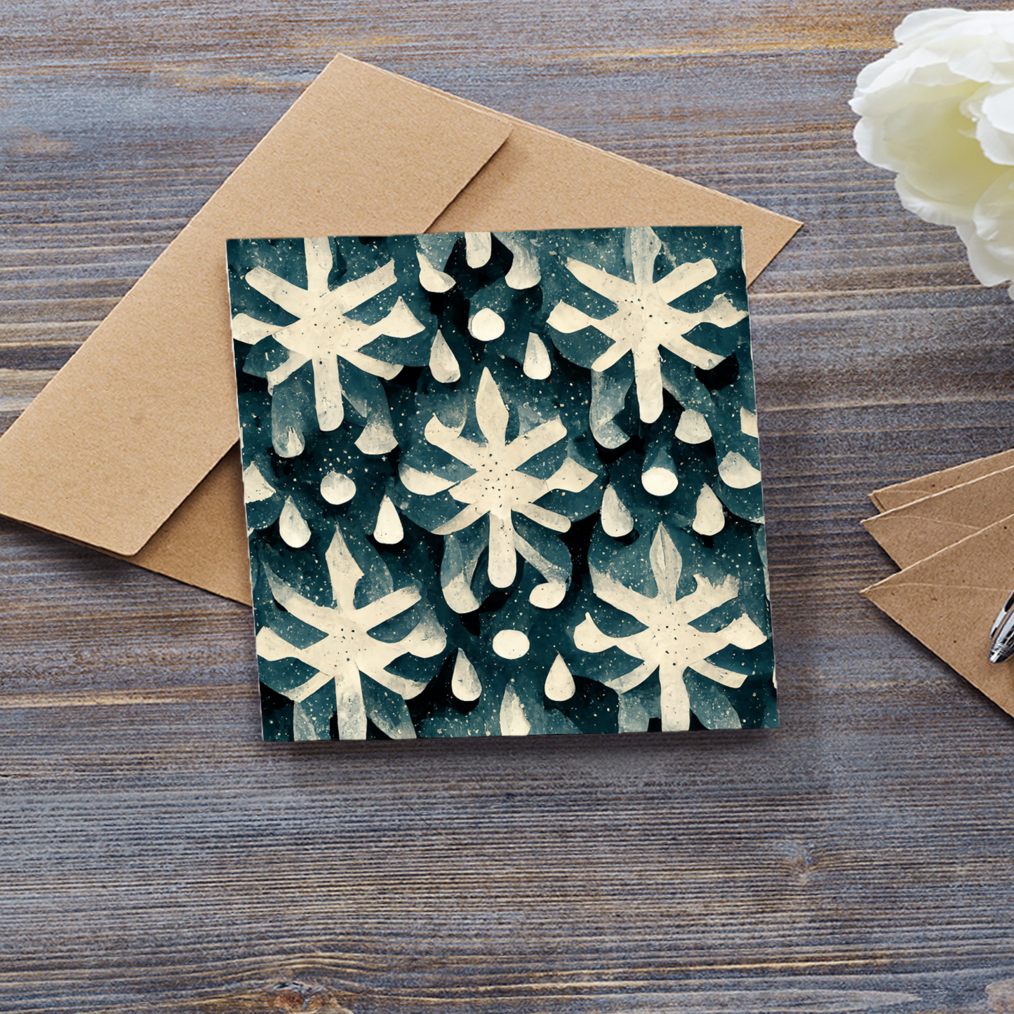 Painted Christmas Star Greeting Card