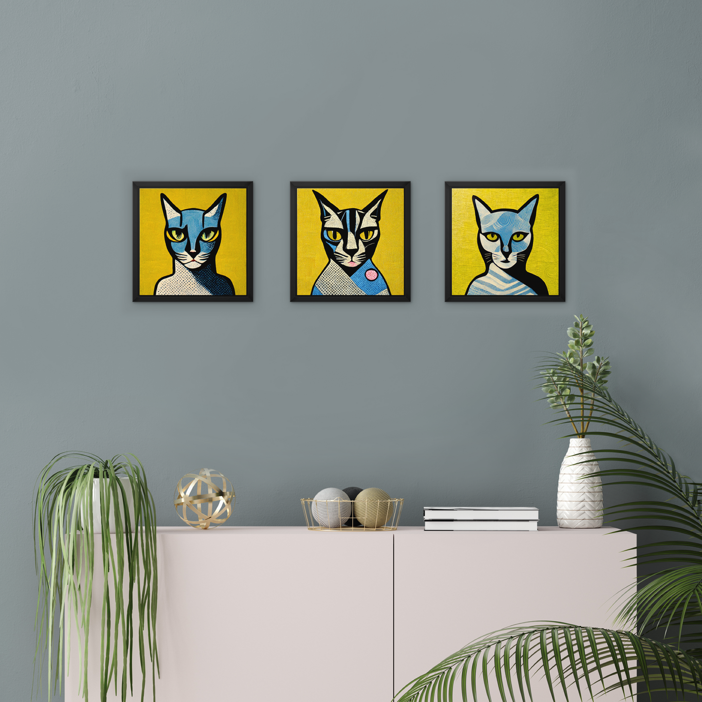 Pop Cat no.4 Framed Canvas