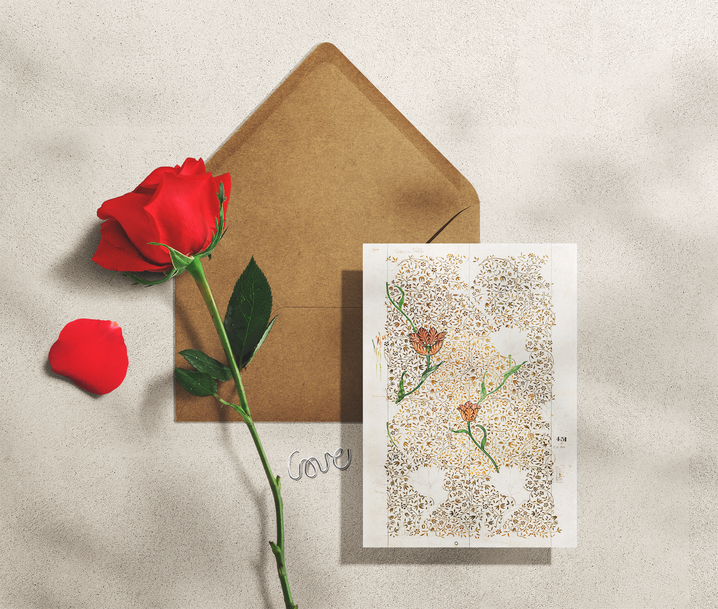 William Morris - Garden Tulip Greeting Card