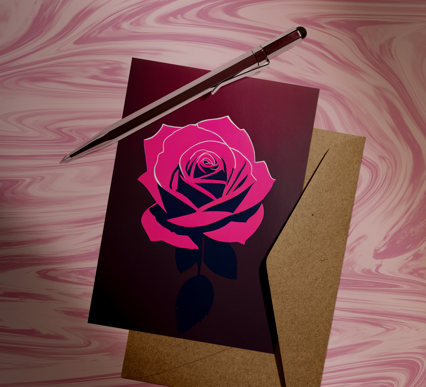 Moonlit Rose Greeting Card