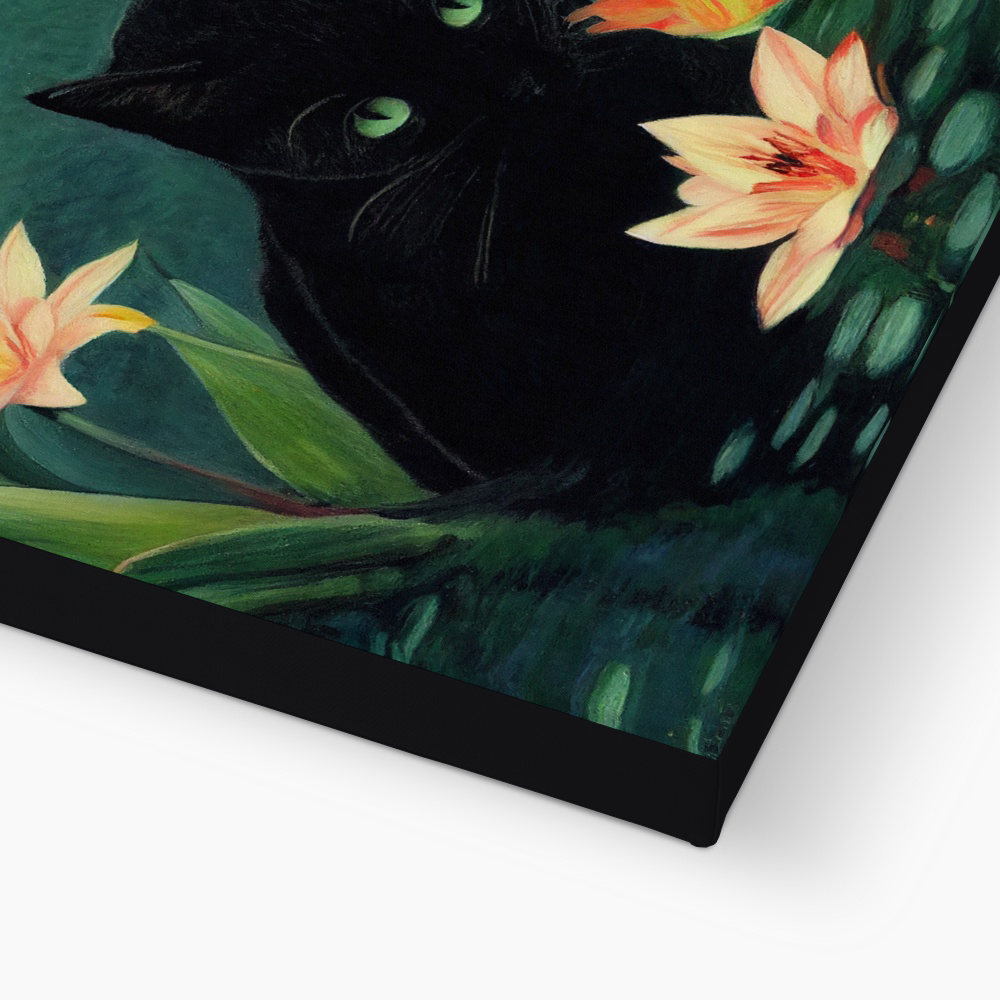 Cat Amongst The Lilies Canvas