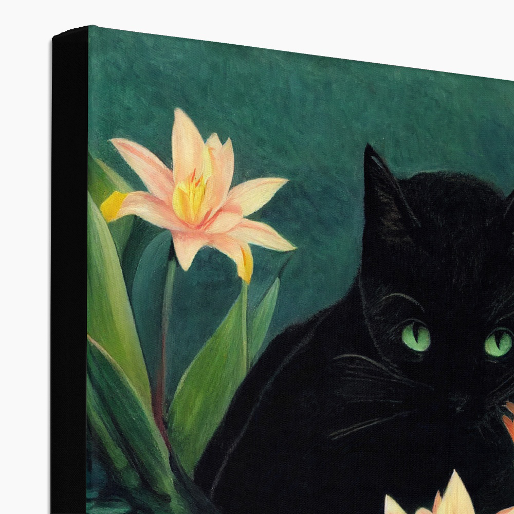 Cat Amongst The Lilies Canvas