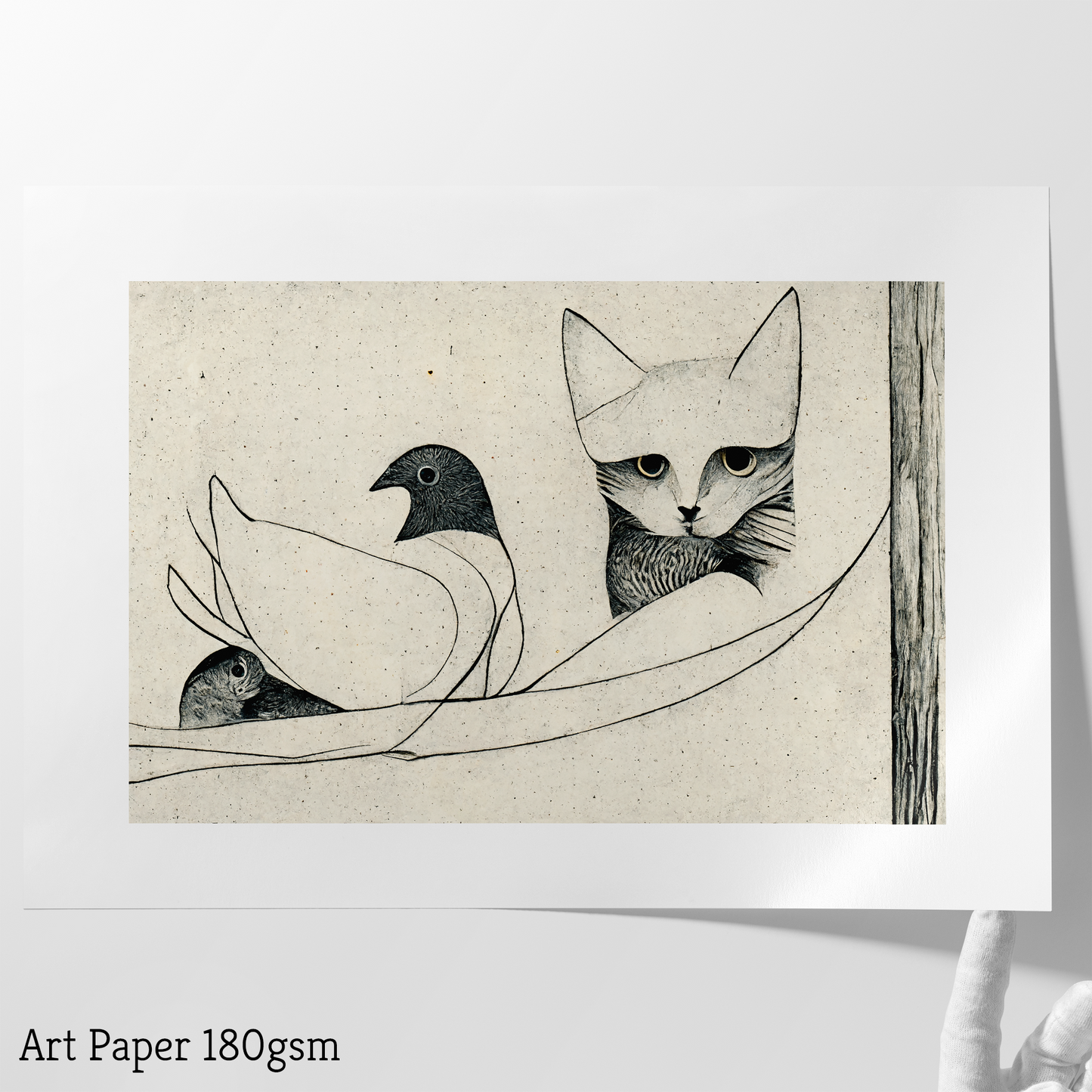 Cat Amongst The Pigeons Fine Art Print