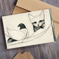 Cat Amongst The Pigeons Greeting Card