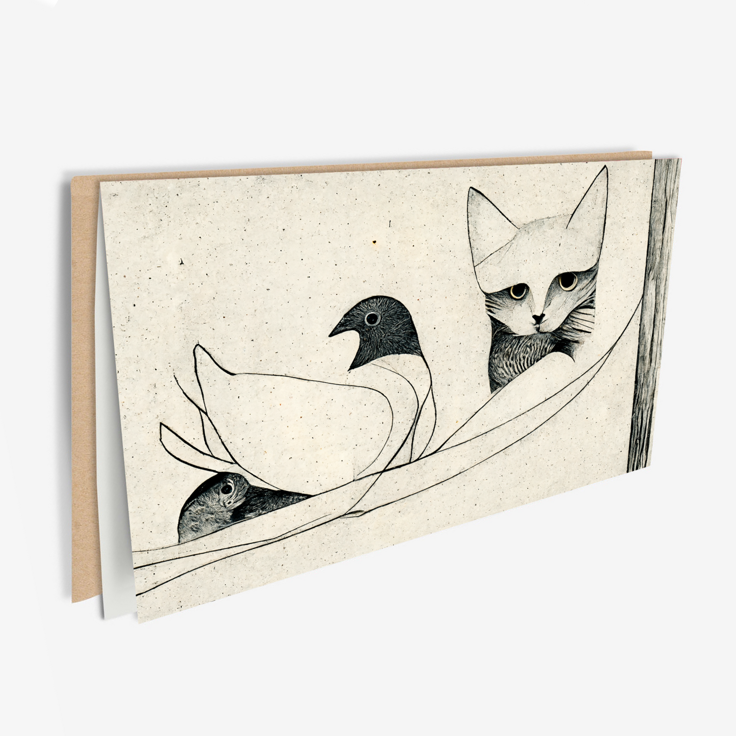 Cat Amongst The Pigeons Greeting Card