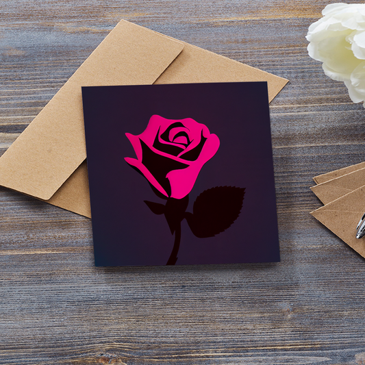 Pink Rose In The Night Greeting Card