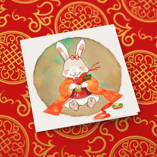 Happy Rabbit Greeting Card