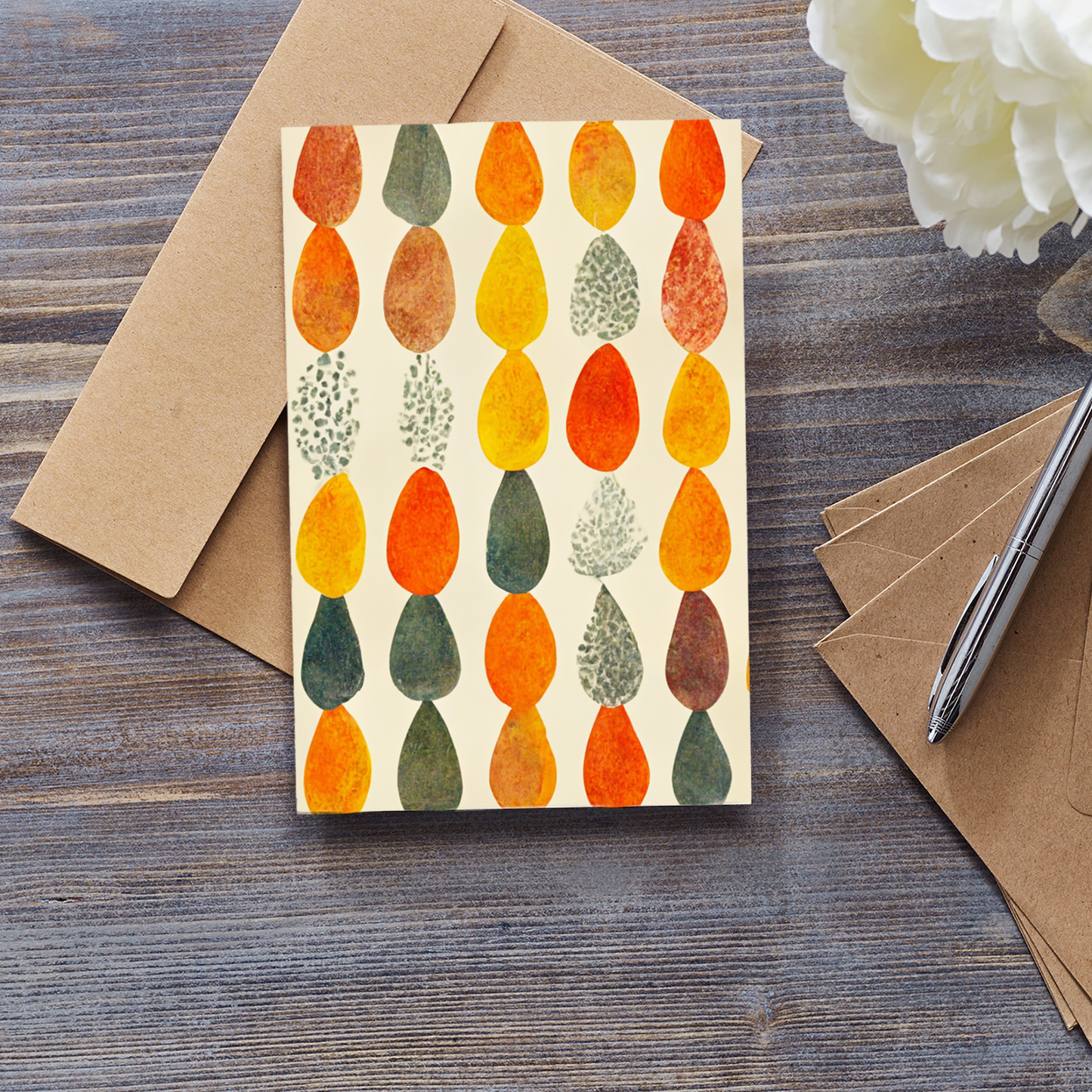 Marching Autumn Leaves Greeting Card