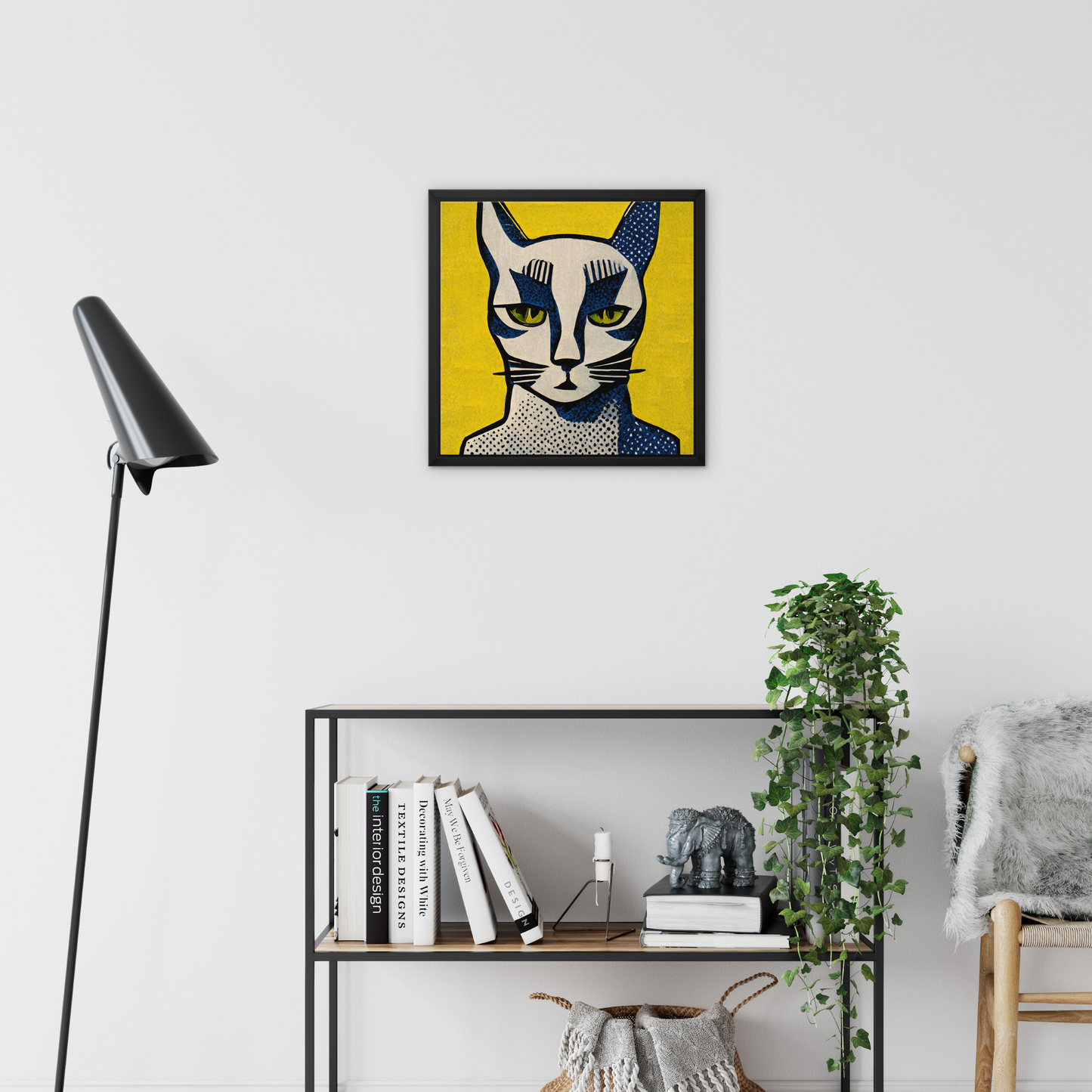 Pop Cat no.1 Framed Canvas